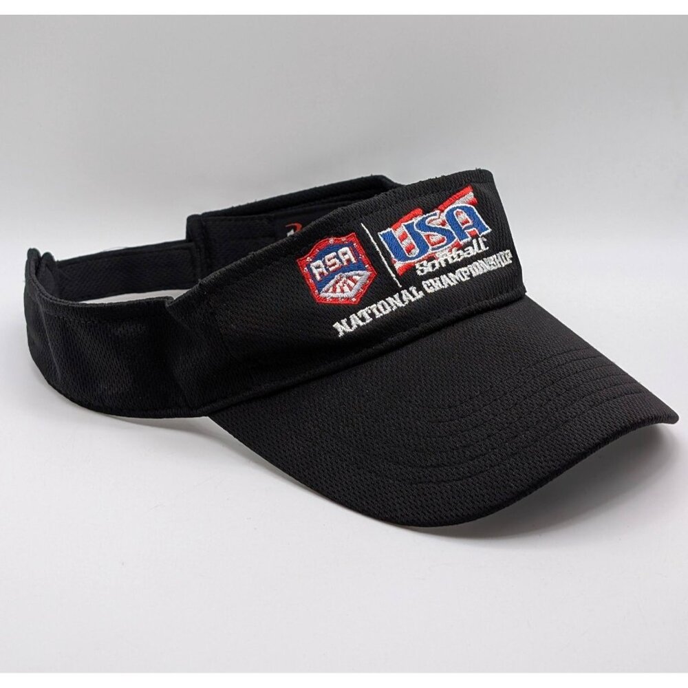 ASA Softball USA National Championship Visor Hat Black Adjustable Strap